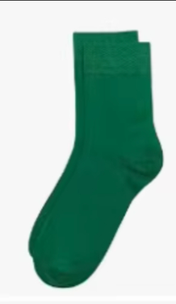 Green sensory-free socks designed to minimize sensory input